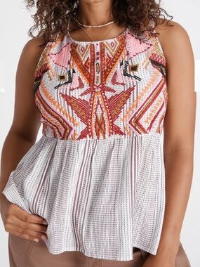 Anthropologie Dolan Velia Embroidered Top